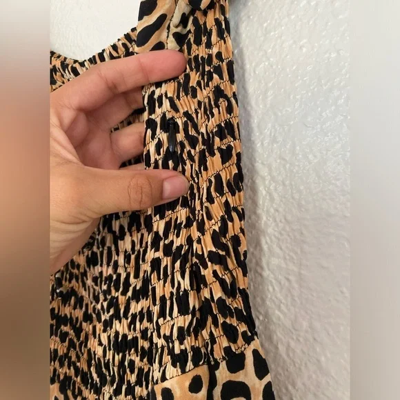 Faithfull The Brand Della Leopard Print Jumpsuit XS/2 - Picture 11 of 12
